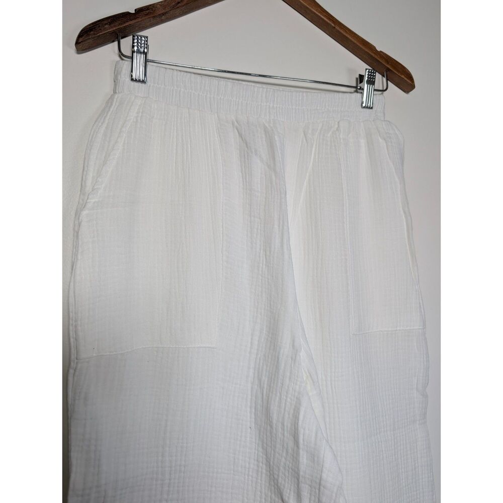 Zenana Cotton Wide Leg High Rise Gauze Pant Loungewear Small Resort Vacation - Picture 8 of 10